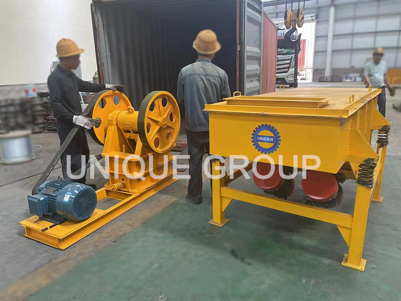 one set 20t/h stone crusher plant is being loaded for shipping to Saudi Arabic